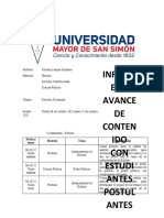 Informe de Avance de Contenido Con Estudiantes Postulantes