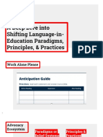 A Deep Dive into Shifting Language-in-Education Paradigms, Principles, & Practices