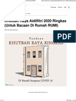 KHUTBAH RAYA Aidilfitri 2020 Ringkas (Bacaan Di Rumah RUMI) - AKU ISLAM PDF