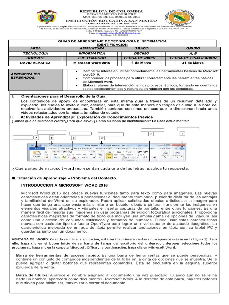 Guía De Informática 2 Decimo Pdf Informática Software