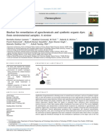 Biochar for remediation of agrochemicals and synthetic organic dyes