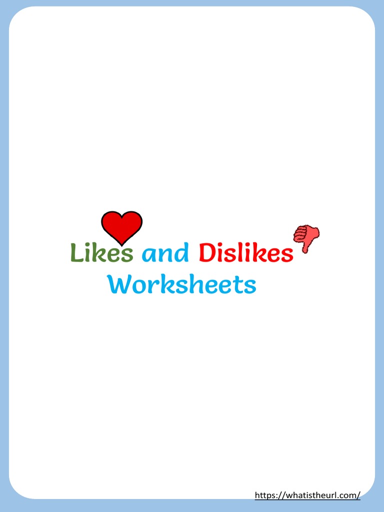 Likes and Disklikes Worksheet PDF | PDF