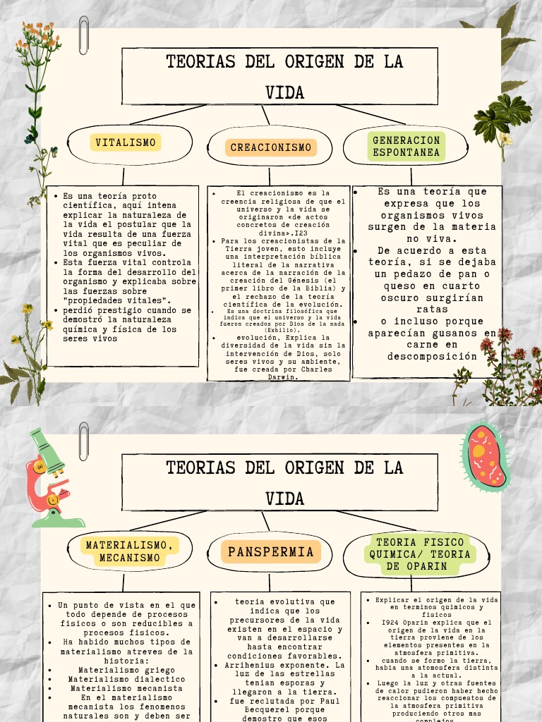 Teorías del Origen de la Vida | PDF | Creacionismo | Vida