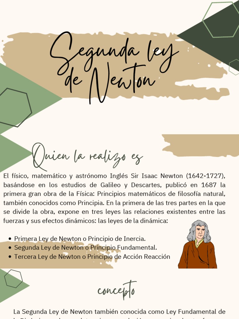 Segunda Ley de Newton | PDF | Las leyes del movimiento de Newton | Fuerza