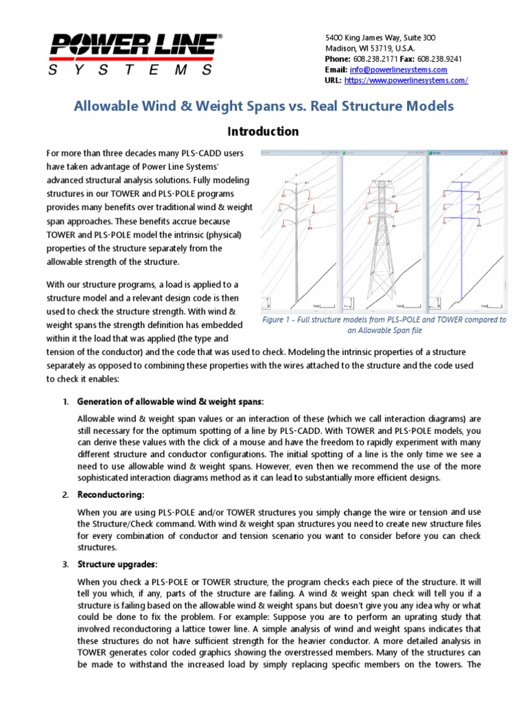 Allowable Wind and Weight Spans Vs Real Structure Models Miguel PDF | PDF
