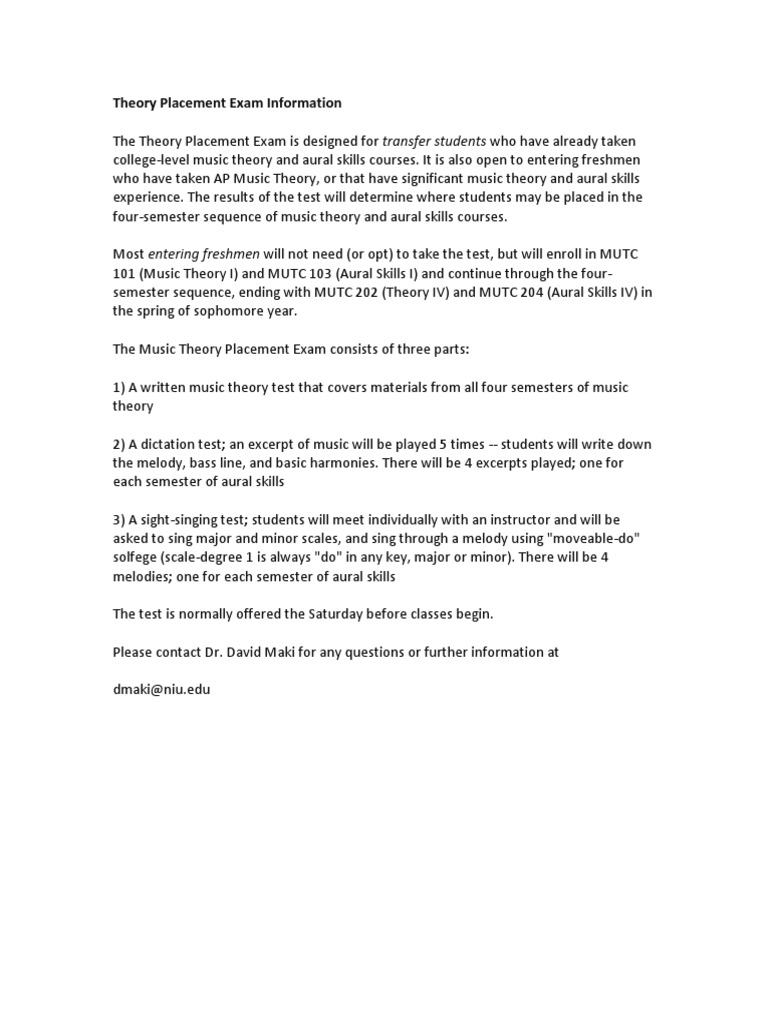 Theory placement exam study guide pdf chord music harmony