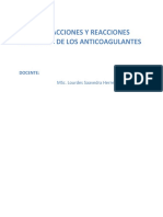 5ta. Clase. Interacciones Medicamentosas de Los Anticoagulantes