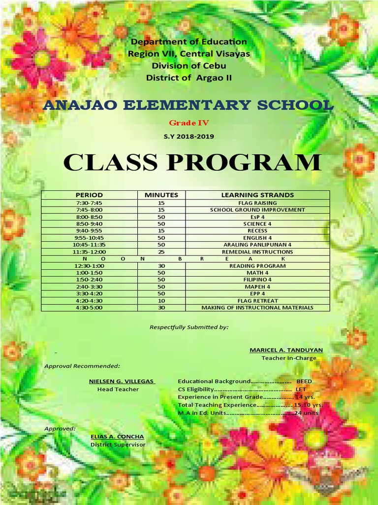 Class Program-Maricel | PDF