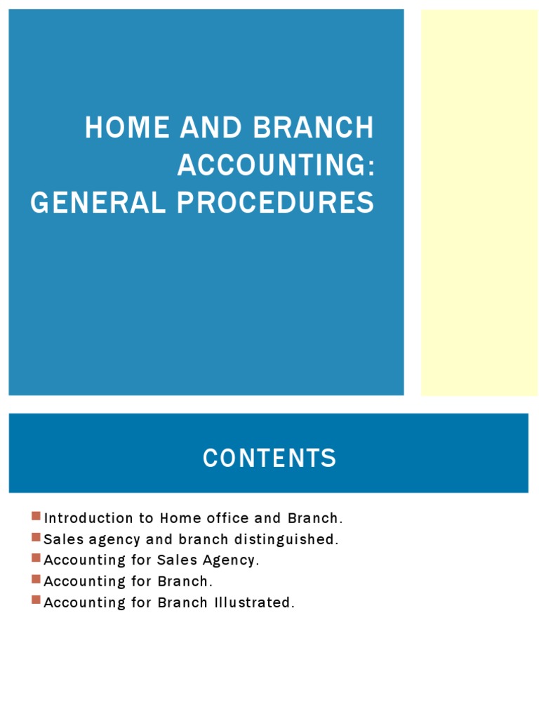 Home and Branch Accounting Procedures | PDF | Debits And Credits | Expense
