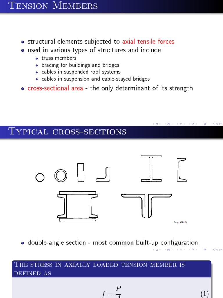 Understanding Tension Members in Structures | PDF | Strength Of ...
