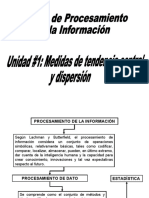 Unidad #1 Medidas de Tendencia Central y Dispersión