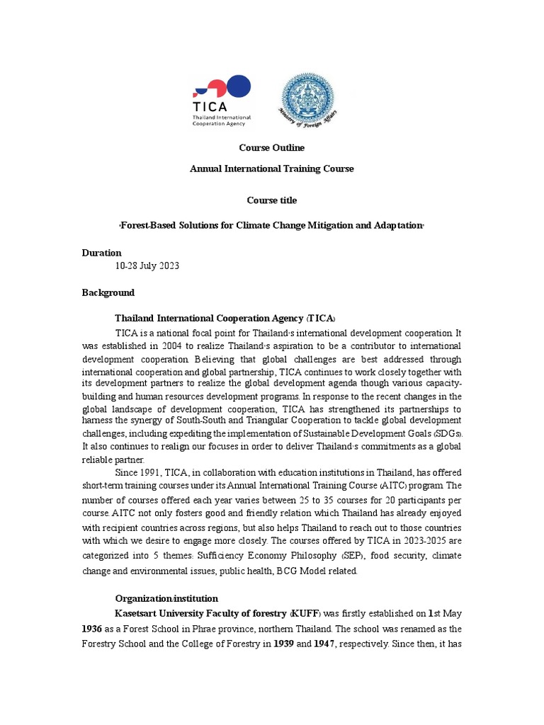 Forest Solutions for Climate Change Training | PDF | Climate Change ...