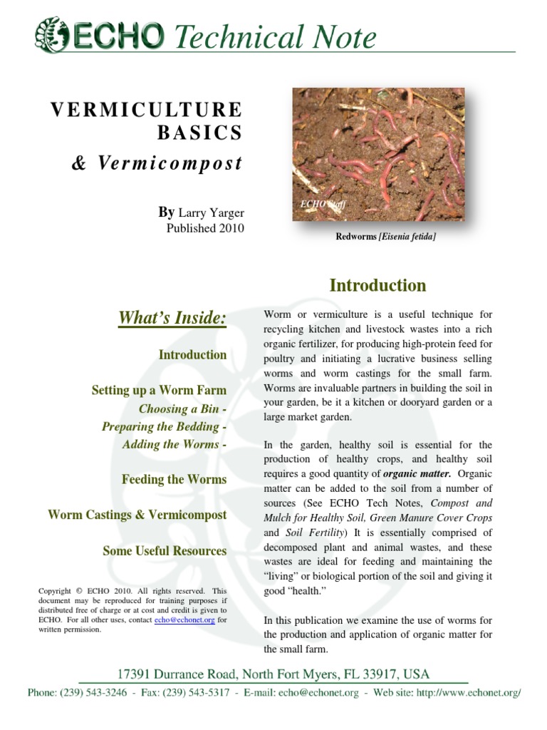 Vermiculture Basics PDF Compost Soil