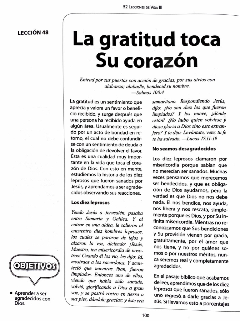 La Gratitud Toca Su Corazon Pdf Concepciones De Dios Creencia