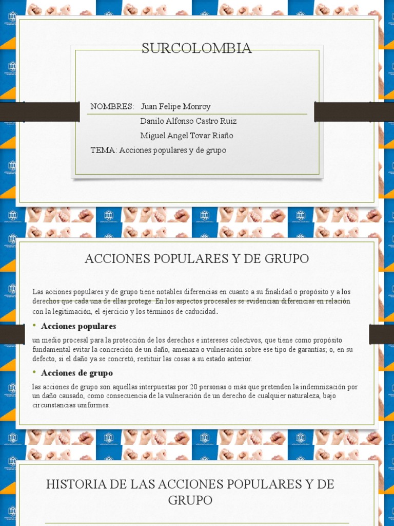 Acciones Populares y de Grupo en Colombia | PDF | Derechos | Constitución