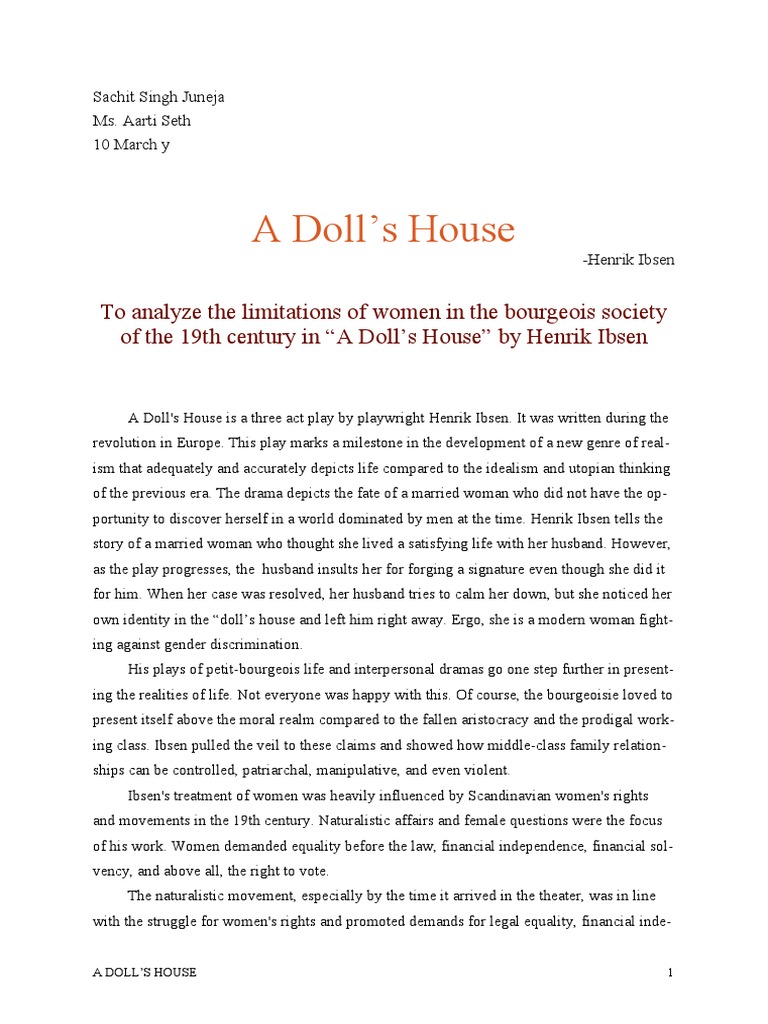 A Dolls House PDF A Doll's House Mother