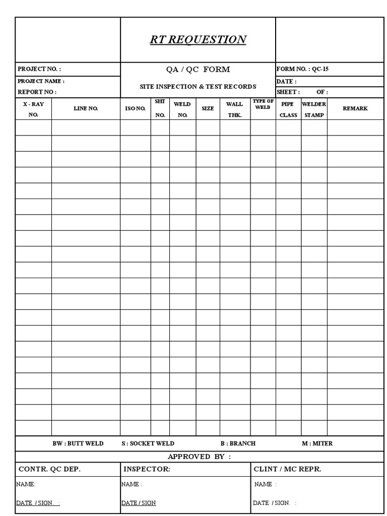 QC Form 14 | PDF