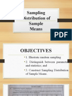 Sampling Distribution of Sample Means