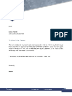 Autoloan Letter Sample
