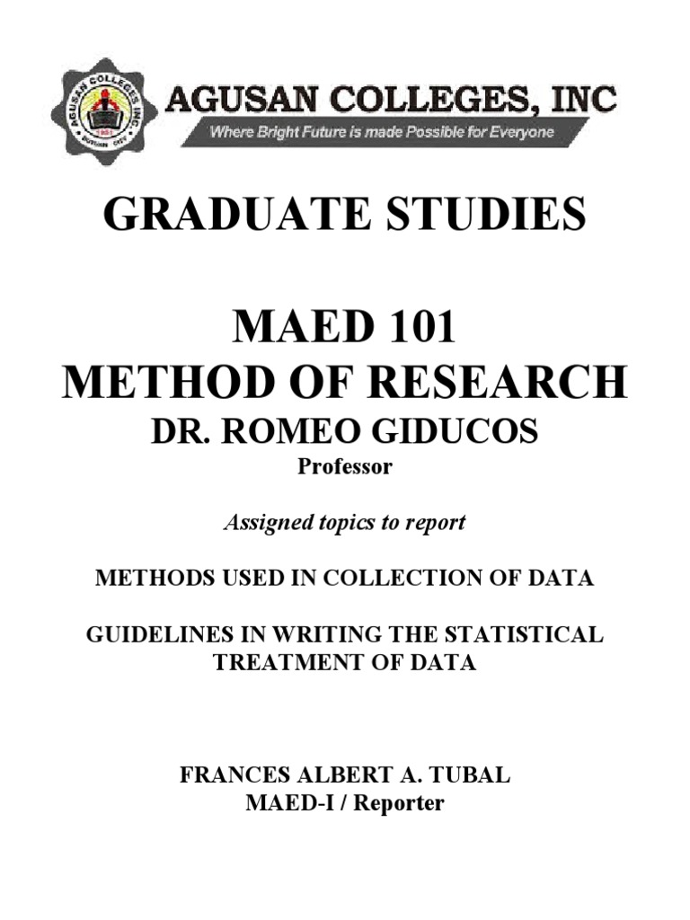 Guidelines for Statistical Treatment Writing | PDF | Statistics ...