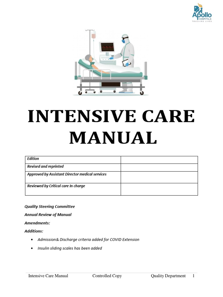 Intensive Care Unit (ICU) Manual 2020-21 | PDF | Blood Pressure | Shock ...