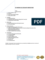 Scope of Work Oil Coolant Inspection