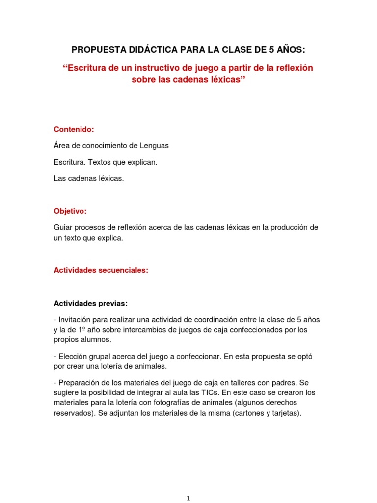 Propuesta Didactica Para Imprimir Texto Instructivo Escritura Maestros