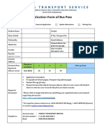 Bus Pass Application Form