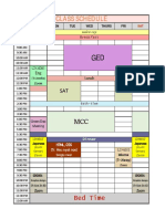 Class and Activity Schedule