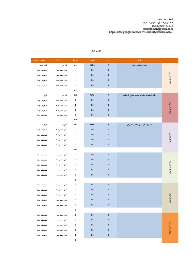 نموذج ادارة المخاطر | PDF