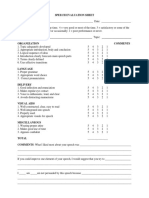 Speech Evaluation Sheet