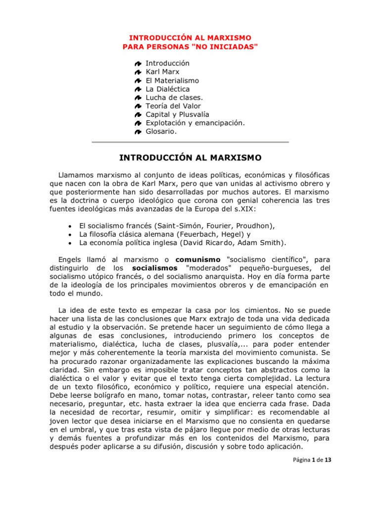 Introduccion Al Marxismo Marxismo Capitalismo