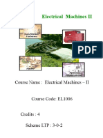 Electrical Machines II Course Overview