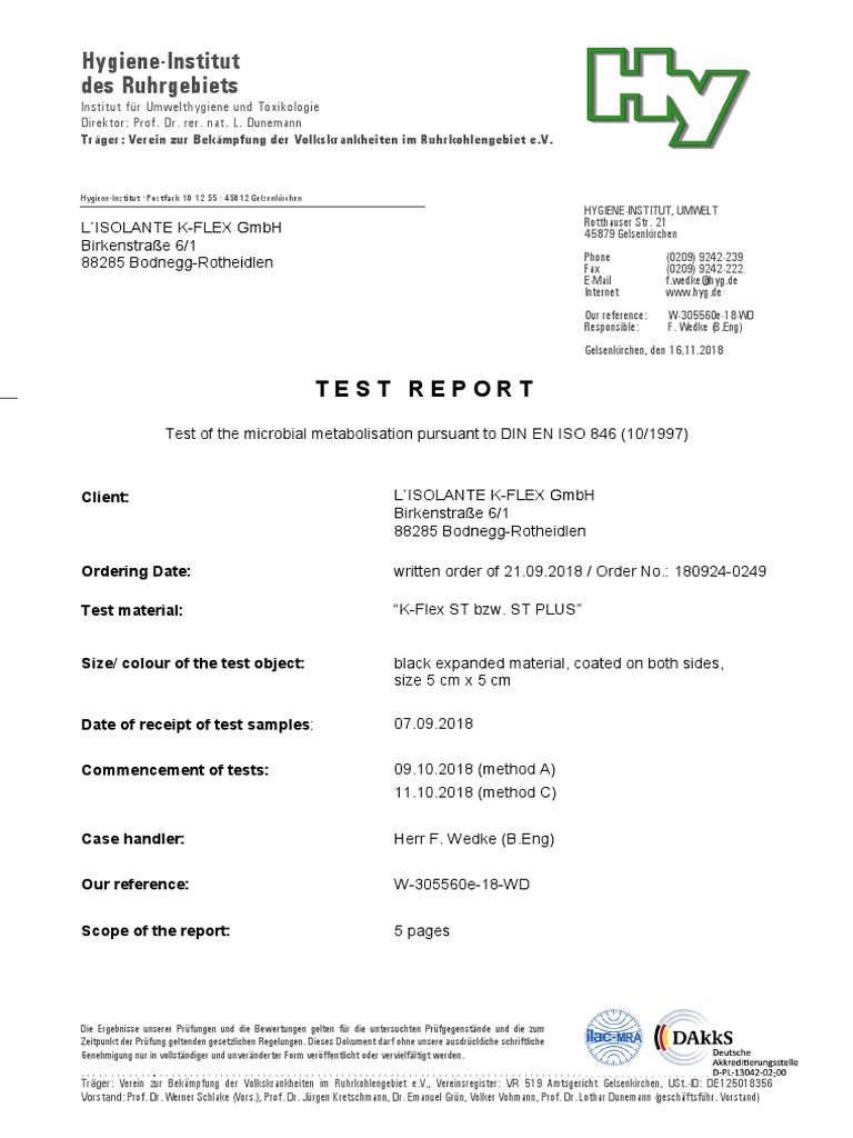 K-Flex ST Bacteria Test | PDF