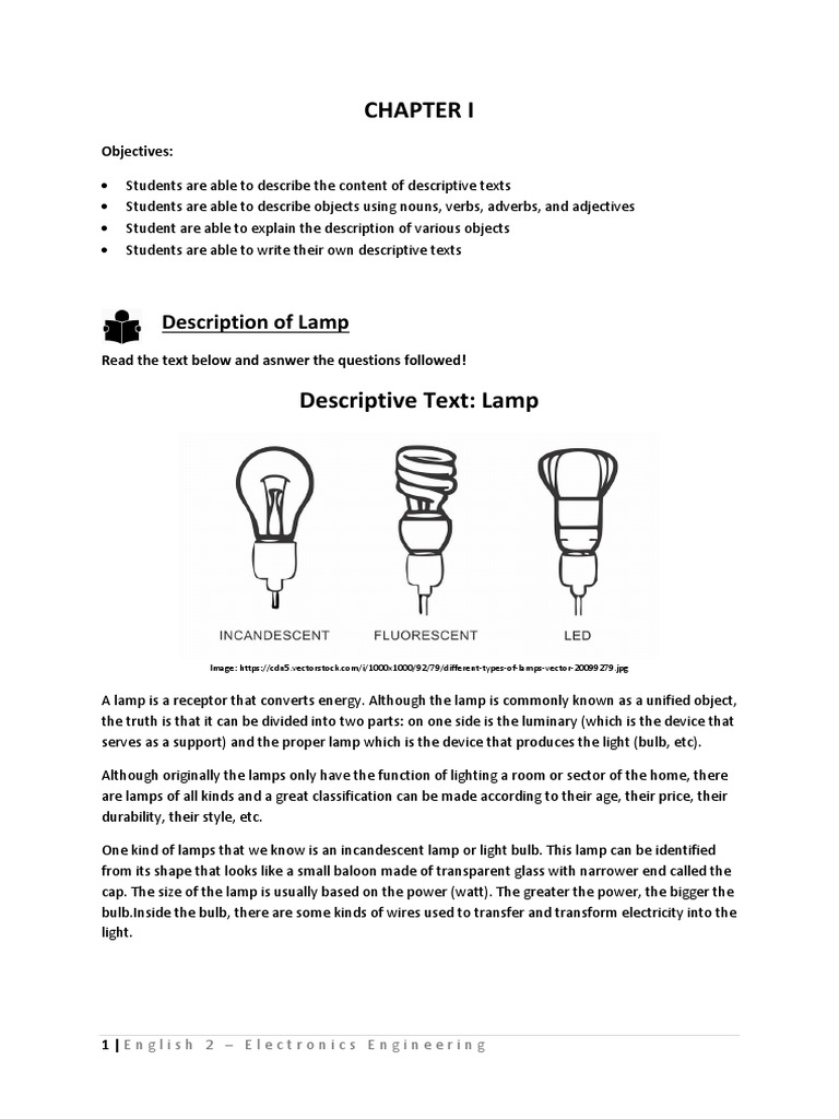 Modul Chapter I & Ii PDF Noun Incandescent Light Bulb