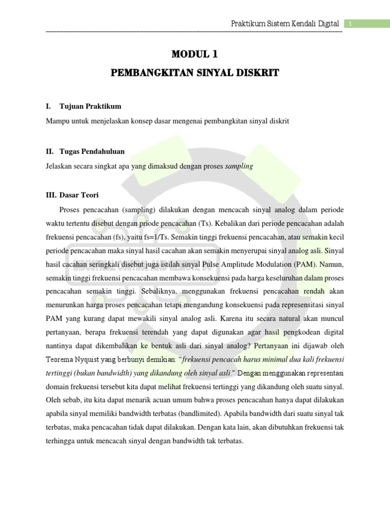 Praktikum Pembangkitan Sinyal Diskrit | PDF