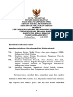 Nota Pengantar Pertanggungjawaban Apbd Ta 2019