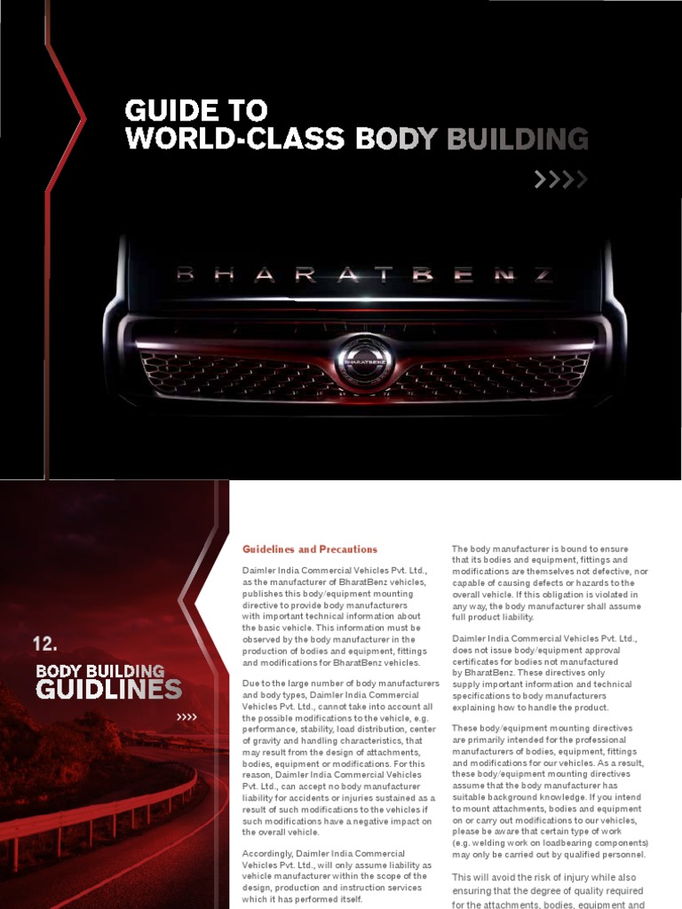 BharatBenz Body Building Guidelines | PDF | Screw | Vehicles