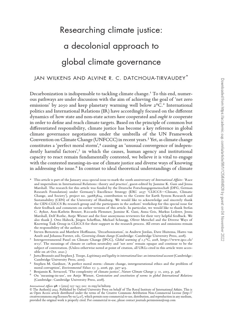 Climate Justice Pdf Governance Climate Change