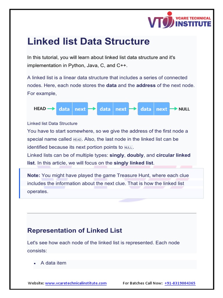 C++ Linked List Data Structure | Download Free PDF | Pointer (Computer ...