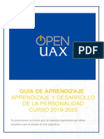 Aprendizaje y Desarrollo de La Personalidad 2019-2020-Guia - Aprendizaje PDF