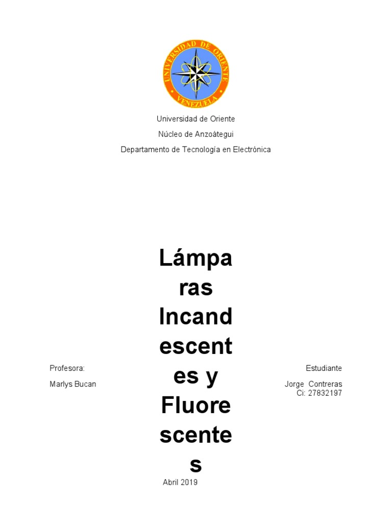 Lámparas Fluorescentes PDF Lámpara fluorescente Bombilla