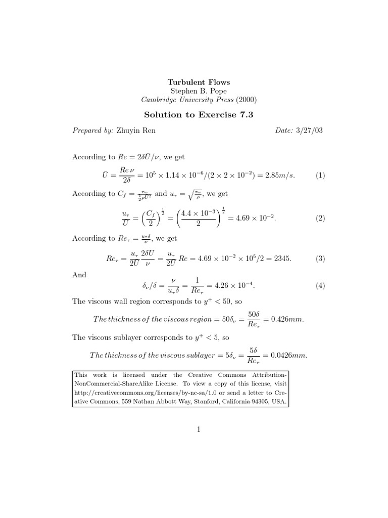 Turbulent Flow Calculations and Solutions | PDF