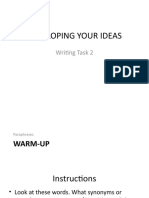 Developing Your Ideas