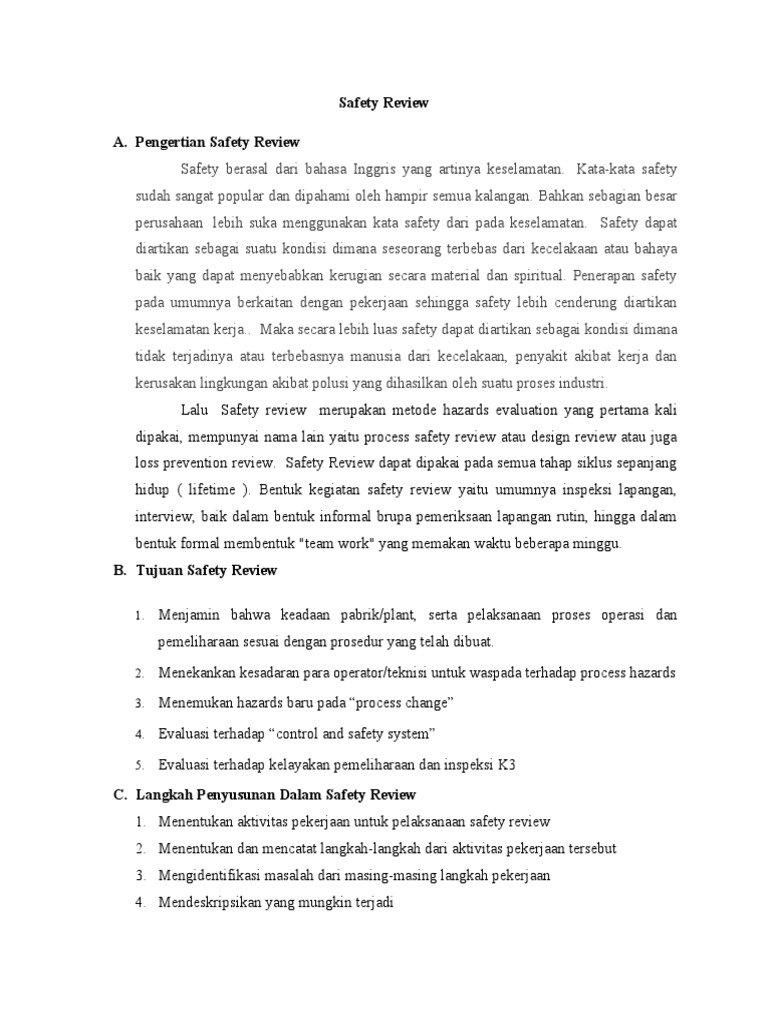 Safety Review | PDF
