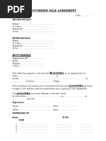 Motorbike SALE AGREEMENTT