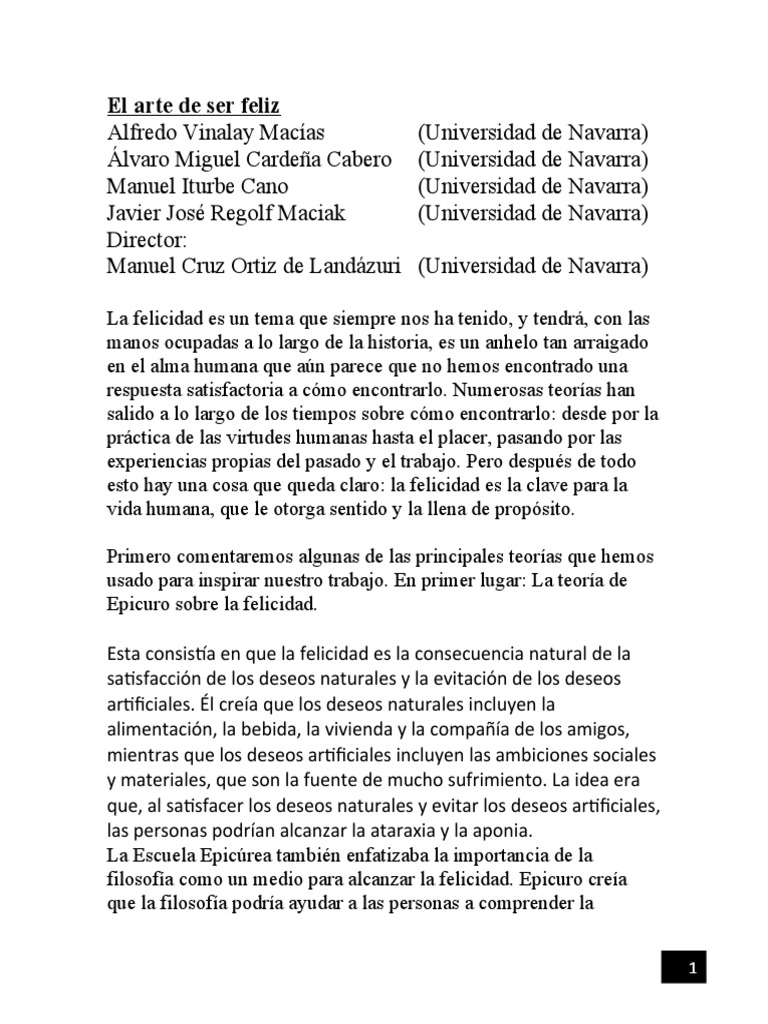 El Arte de La Felicidad | PDF | Virtud | Felicidad