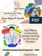 Pagpapatibay NG Filipino Bilang Pambansang Wika PDF