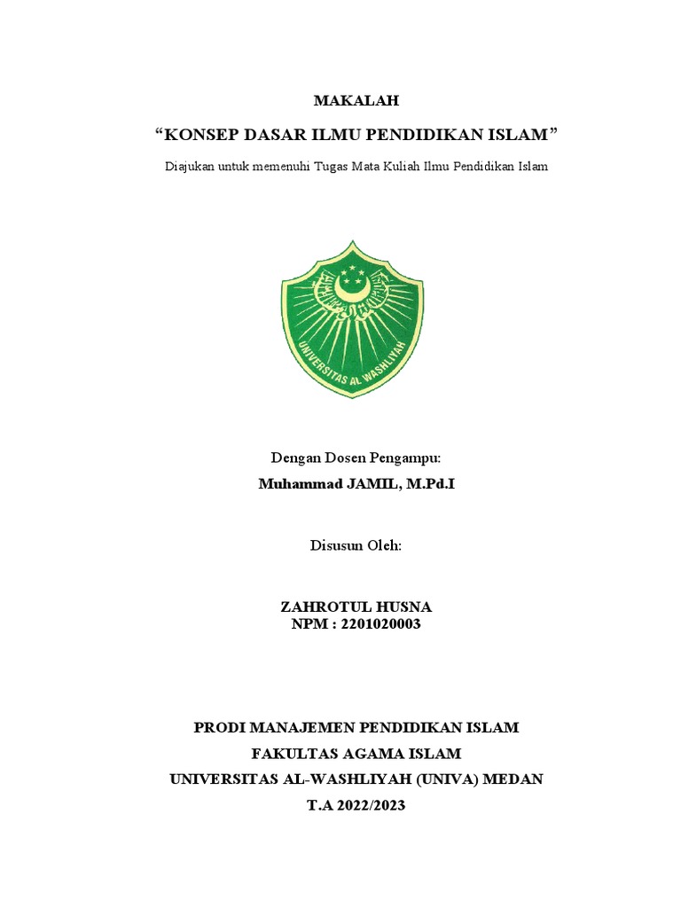 Konsep Dasar Pendidikan Islam | PDF | Karier & Perkembangan | Agama ...