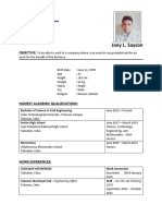 Joey Sayson's Resume for Civil Engineering Jobs